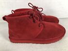 UGG Mens Neumel 3236 Red Suede Round Toe Lace Up Ankle Chukka Boots Size 12