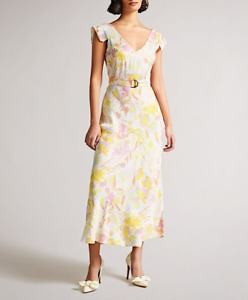 Ted Baker Women Necole Floral Belted Tea Dress Size 0 NWT 395$