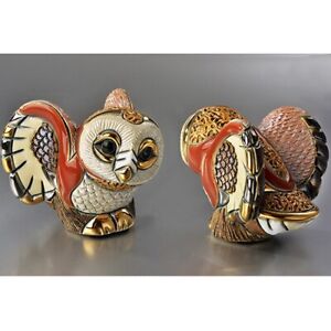 New De Rosa Rinconada Figurine Cute Barn Owl Gold Enamel DeRosa