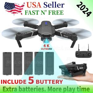 RC Drone With 4K HD Camera Extra Batteries WiFi FPV Foldable Quadcopter New 2024