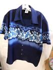 Kennington Blue Hawaiian Shirt Size Large Button Up NICE Palm Trees Flowers