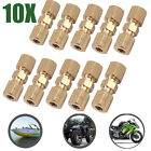 10Pcs Straight Brass Brake Line Compression Fitting Unions for 3/16