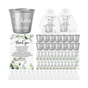 Wedding Favors for Guests Bulk 50 Wedding Shot Glasses Cheers to Love Stainle...