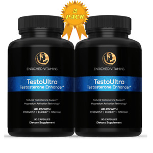 (2 PACK) Testo Booster For Rapid Muscle Building Extreme Testosterone Booster