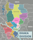 Dhaka Bangladesh Area District Division Map Poster Art Print PICK SIZE