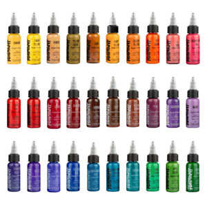 Radiant Color Tattoo Ink 1/2 1oz Red Blue Black White Green Purple Brown Colors