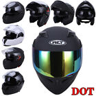 Motorcycle Dual Visor Flip up Modular Full Face Helmet M L XL XXL DOT Approved
