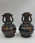 Antique Vintage Oinochoe Pottery Double Handle Vessels Vases 6 Inches Tall