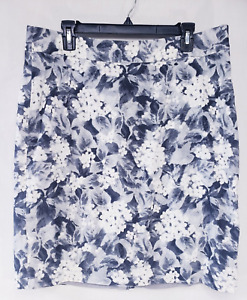 Talbots Women's Skirt Size 14 Grey & White Floral Pencil Career
