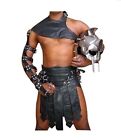 Mens leather 3 piece Gladiator Kilt Costume Larp