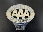 Vintage AAA AUTOMOBILE OF SYRACUSE License Plate Badge Car Club