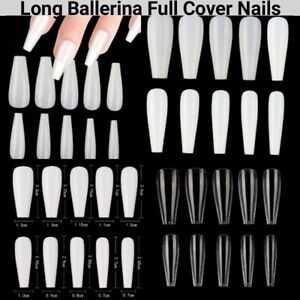 100Pc Long Ballerina Coffin Full Cover Artificial False Nail Tips Press on Nails
