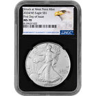 2024 (W) American Silver Eagle - NGC MS70 First Day Issue Grade 70 Black Core