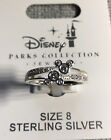 Disney Parks Mickey Double Icon Swarovski Crystals Sterling Silver Ring Size 8
