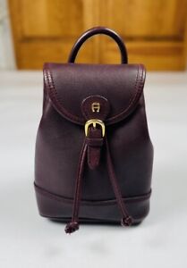Vintage Etienne Aigner Small Leather Backpack bag Purse EUC