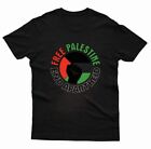 Free Palestine, End Apartheid Black T-Shirt & Pin Set