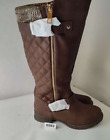 Camfosy High Women's Boots, Warm Fur-Lined Snow Boots, Brown Size 7 US #0593