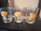 Lot of (3) Family Guy 1.5oz Shot Glass Clear Stewie Griffin - See Description