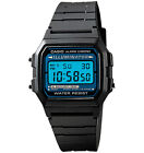Casio F105W-1A, Digital Chronograph Watch, Black Resin Band, Alarm, Illuminator