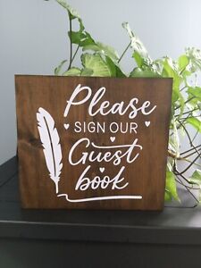 Wedding sign, Please Sign Our Guest Book Size 10x12 Wood NEW