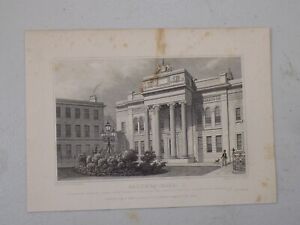 1828 Antique London Print  / SALTERS HALL, LONDON