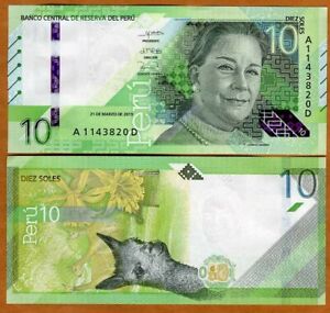 Peru, 10 Soles, 2019 (2021), P-New, UNC New Redesigned Family of Notes