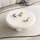 GUYII Round Coffee Table With 4 Legs White End Table Modern Design Center Table