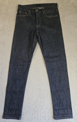 Uniqlo Slim Straight Selvedge Jeans Size 30 x 32 Japanese Kaihara Dark Wash