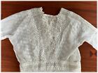 Antique Edwardian Embroidery Eyelet Cutwork Lace White Cotton Batiste Blouse Top
