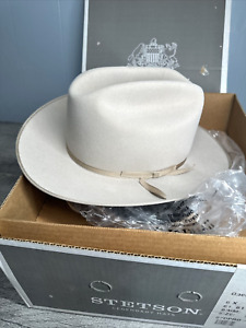 Stetson Cowboy Hat Silverbelly 7 1/4” Open Road 6X  Brim 2 3/4 with Box NWOT