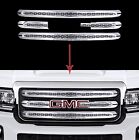 2015-2018 GMC Canyon Chrome Snap On Grille Overlays Front Grill 3 Bars Covers