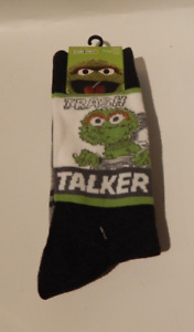Men's Sesame Street 2-pk Crew Socks/Oscar & Elmo/Size 6.5-12