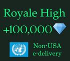 Roblox Royale High 100K Diamonds!!  100,000 to shop & trade. For non-USA Orders!
