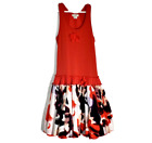 Eliane Et Lena Girls Dress Full Skirt Size 6 Red Floral Cotton Designer Brand