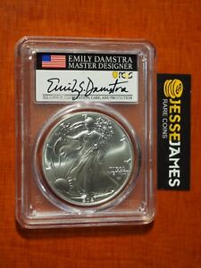 New Listing2021 SILVER EAGLE PCGS MS70 FLAG EMILY DAMSTRA HAND SIGNED FIRST STRIKE TYPE 2