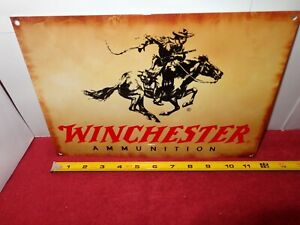 12x8 in WINCHESTER AMMUNITION PONY EXPRESS ADV. SIGN HEAVY DIE CUT METAL # S 84