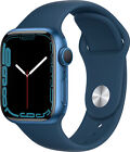 Geek Squad Certified Refurbished Apple Watch Series 7 (GPS) 41mm Blue Aluminu...