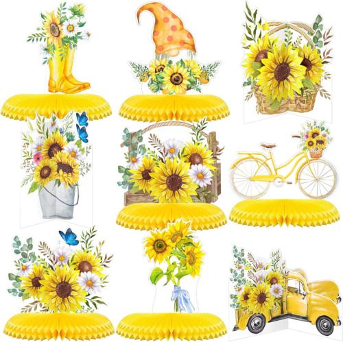 9 Pieces Sunflower Centerpieces for Tables Sunflower Party Decorations Sunflower