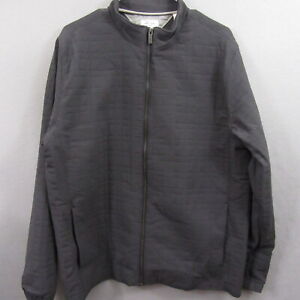 Adidas Mens Adi Pure Jacket Size L Gray Full Zip Active Sports Quilted Stretch