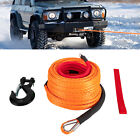 New Listing3/8x100ft Synthetic Winch Rope with Hook, Winch Cable w/Protective Sleeve Orange
