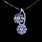 Pear Tanzanite 4x3mm Simulated Cz Gemstone 925 Sterling Silver Jewelry Necklace