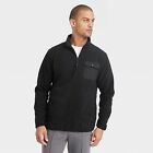 Men's Quarter-Zip Fleece Sweatshirt - Goodfellow & Co Black M