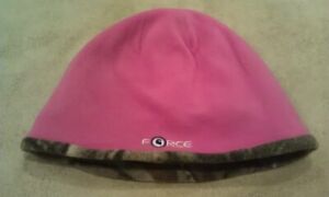 NWT Carhartt Force Reversible Fleece RealTee Camo Pink Hat Beanie Girls Kids