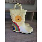 Cat & Jack Toddler Caroline Rain Boots Rainbow Sunshine Waterproof Size 9