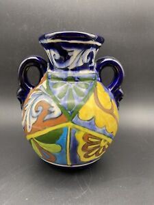 Talavera Pottery  Vase Signed Q Mexico Beautiful Mexican