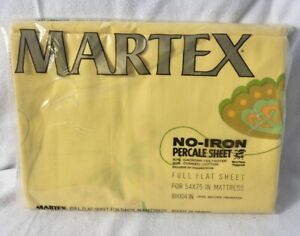 New ListingVintage Martex Yellow Butterfly Full Flat Sheet No Iron Percale New Old Stock