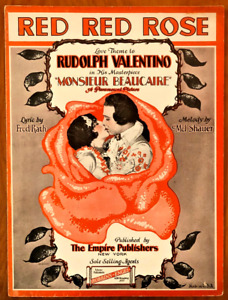 New Listing1924 SILENT FILM STAR sheet music RUDOLPH VALENTINO RedRdRose MONSIEUR BEAUCAIRE