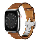 For Apple Watch Band Deployment Buckle Single Tour Leather Strap Series 9 8 45mm