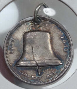 1876 U. S. Centennial Exposition Charm, Liberty Bell, Independence Hall, Key Die
