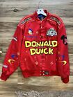 RARE Vintage JH Designs Red 2004 Daytona 500 Disney Donald Duck Nascar Jacket Lg